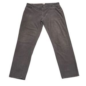 Faherty Corduroy Pants Size 40 Gray Embroidered Pocket